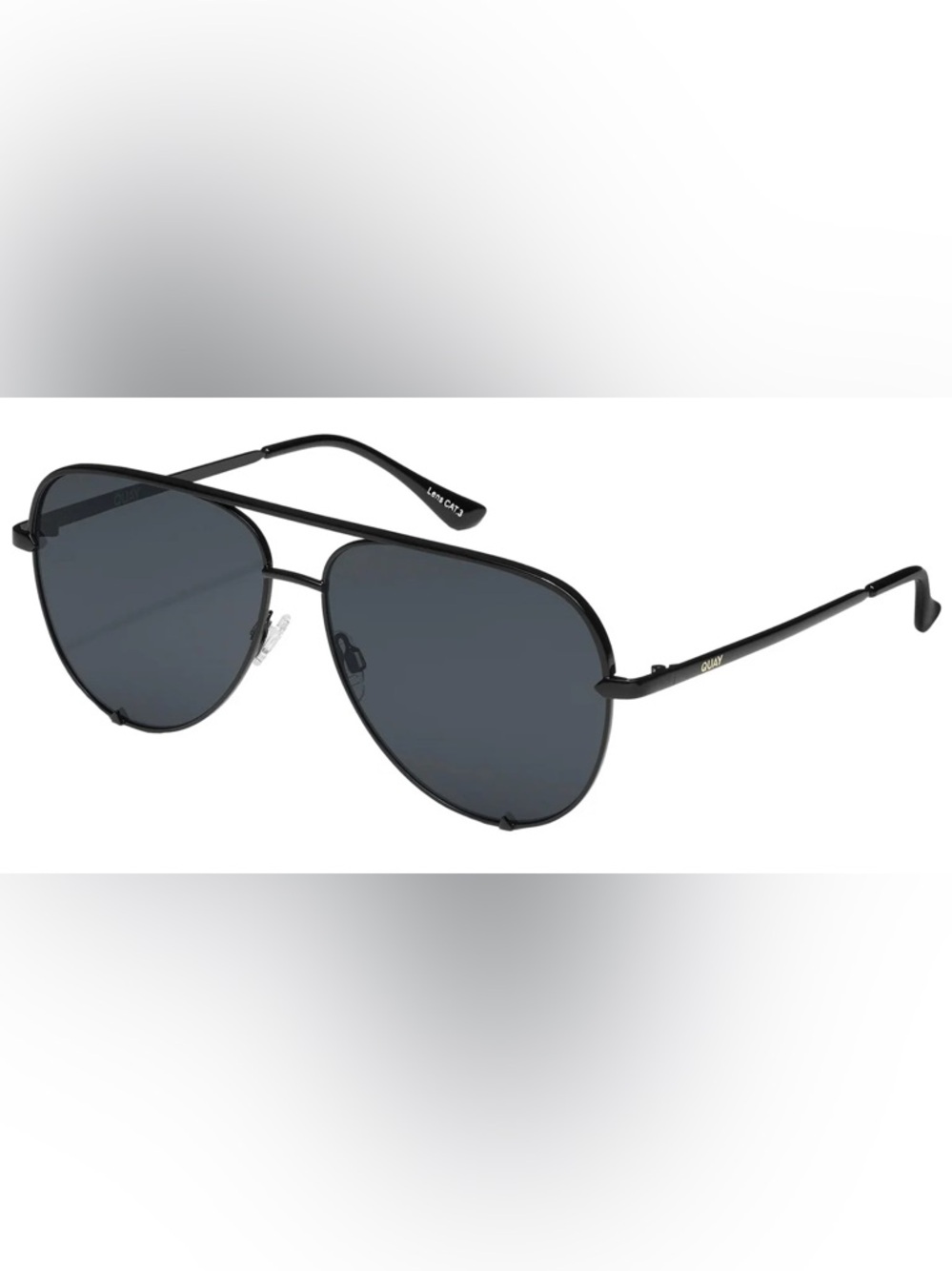 Quay Australia High Key 126 MatteBlack Aviator Sunglasses - Picture 5 of 7